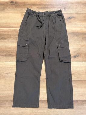 P&Co Heavy Twill Utility Cargo Pants Men’s Medium Gray Button Fly Drawstring